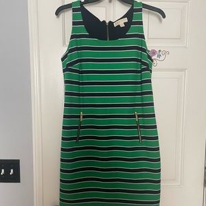 Michael Kors Green & Navy Stripped Mini Dress Size Large